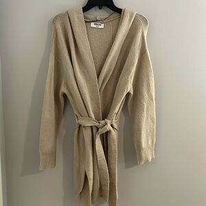 Hooded wrap cardigan